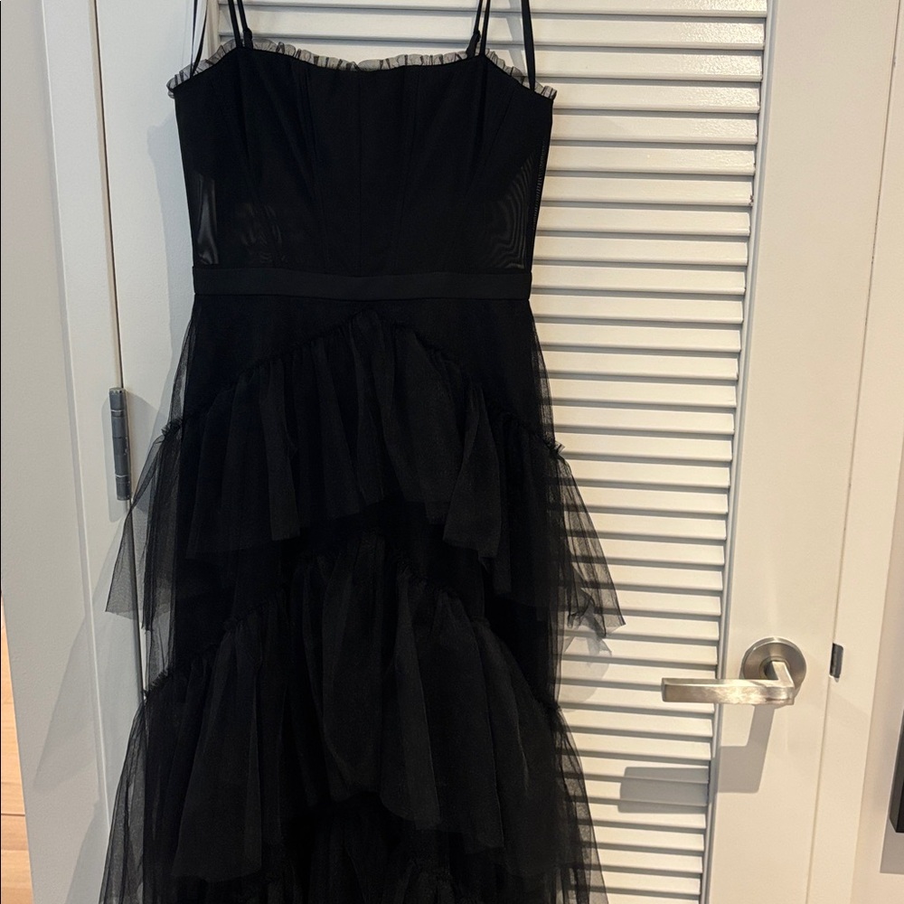 CORSET TULLE GOWN IN BLACK - Picture 3 of 6